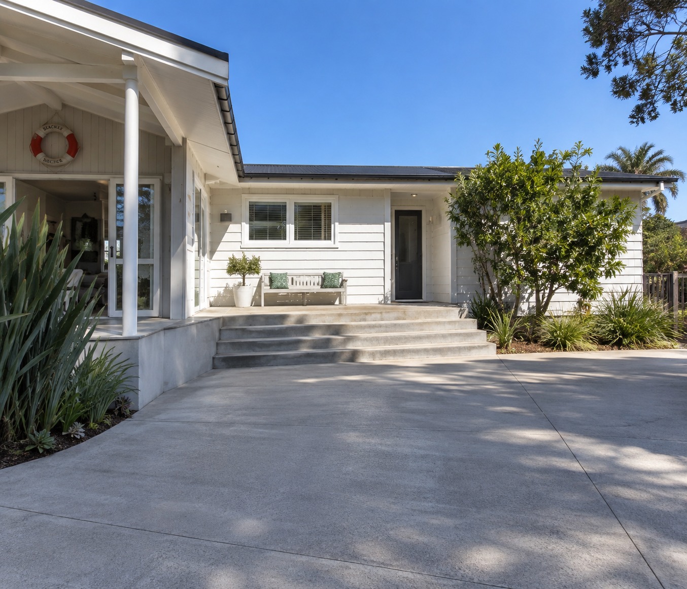 Concrete driveway on Waiheke Island