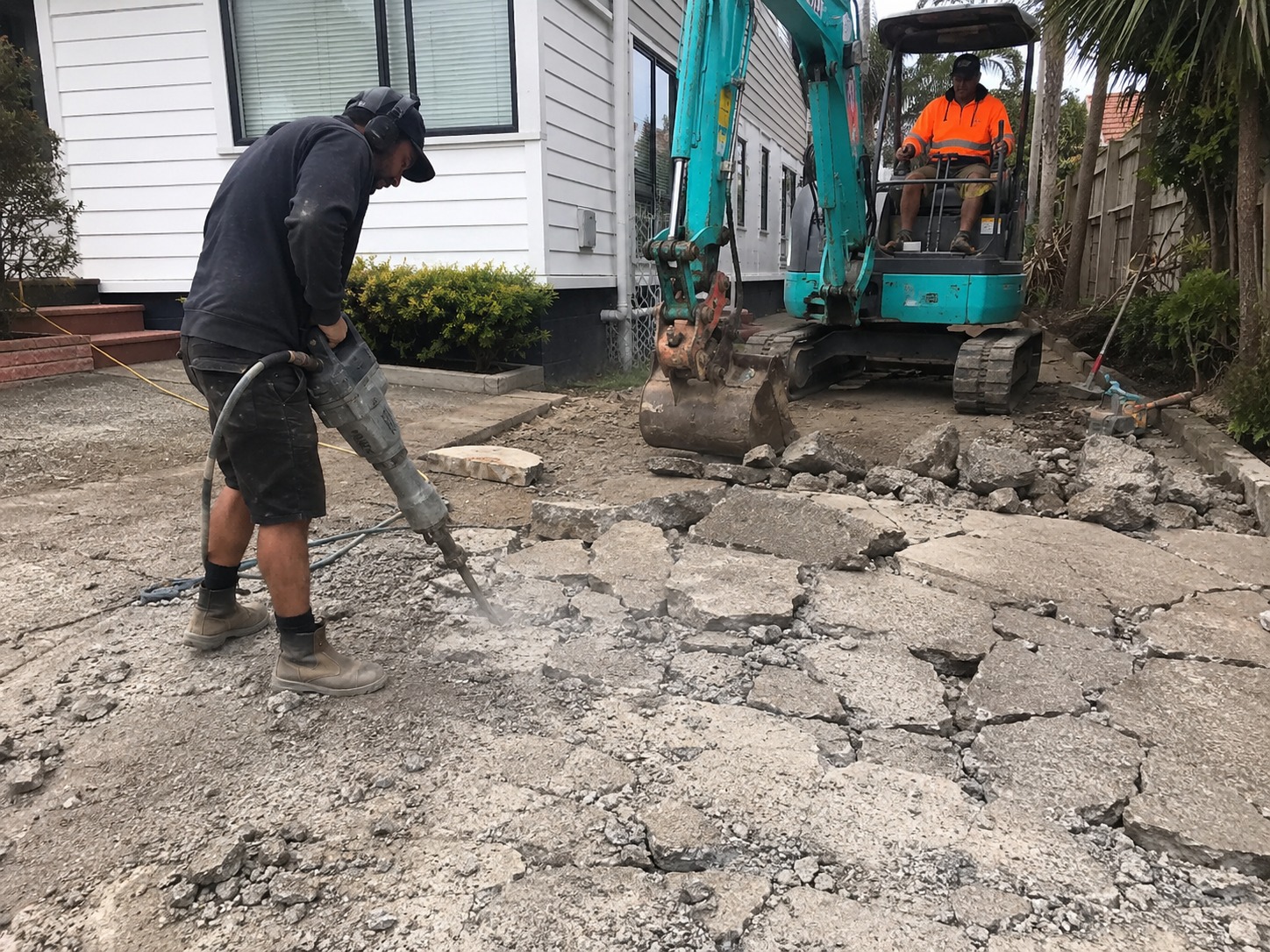 Concrete demolition in Waiheke
