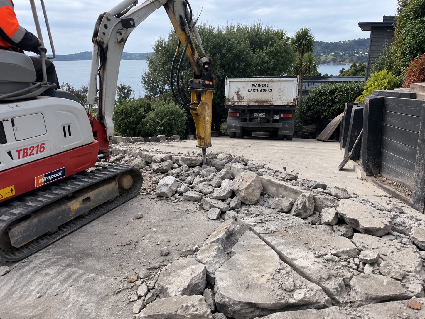 Concrete removal in Waiheke